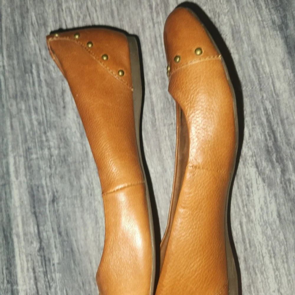 Korks Ease Leather‎ Flats Studded Pointed Toe Balletcore Anabel Shoes 6.5